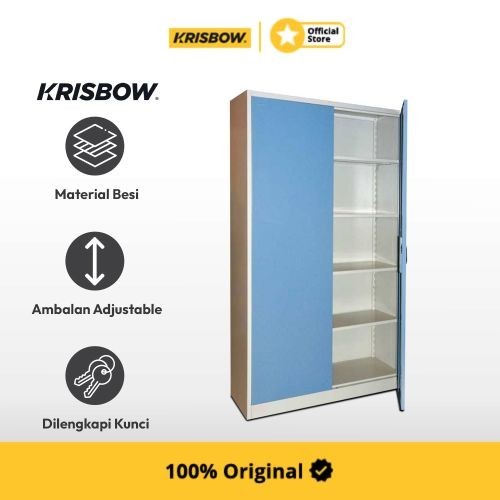 Krisbow File Cabinet Lemari Kantor 2 Pintu - Biru