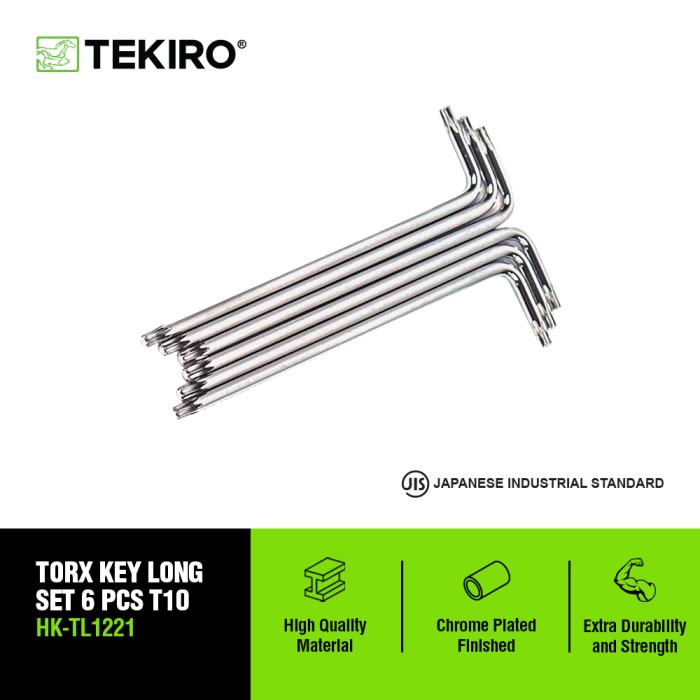 TEKIRO SET KUNCI L BINTANG T 10 PANJANG 6 PCS /KUNCI L BINTANG / TOOLS