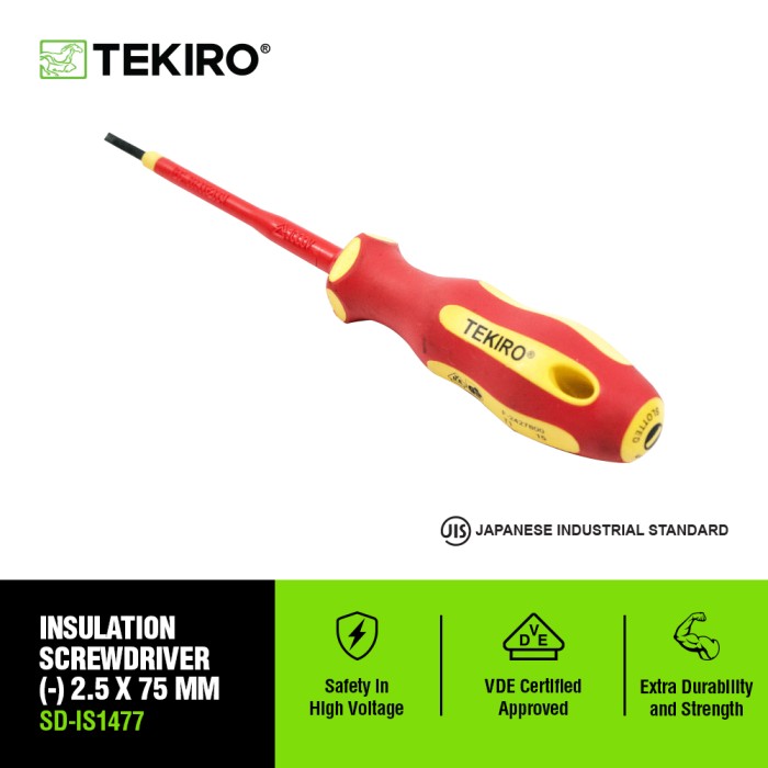 TEKIRO OBENG LISTRIK (-) 2.5 X 75 MM /OBENG LISTRIK