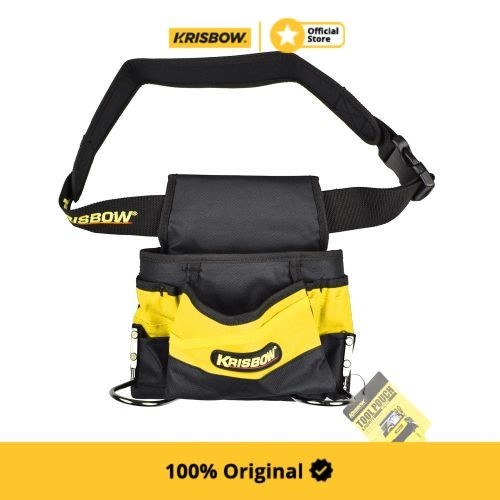 Krisbow Tactix Tool Pouch Tas Perkakas 8 Kompartemen - Hitam