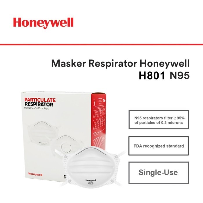 Masker N95 Honeywell H801P Respirator Original - 1 Box isi 20 Masker