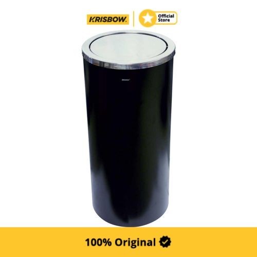 Krisbow Bin Tempat Sampah Stainless Tutup Ayun 40 L - Hitam