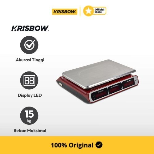 Krisbow Price Scale Timbangan Barang Digital Tera 15Kg