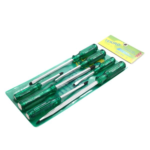 Tekiro Obeng Set 7 Pcs Tembus Hijau (Go Thru Screwdriver)