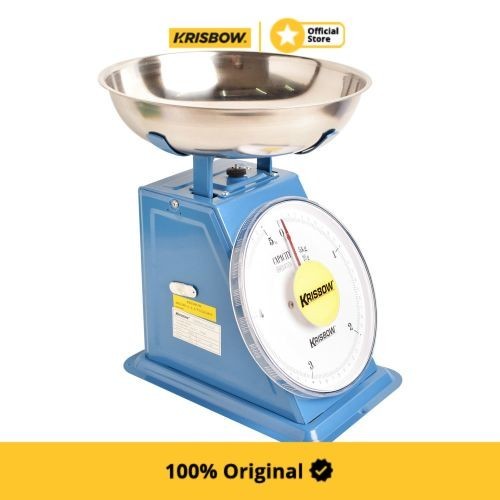 Krisbow Spring Scale Timbangan Dapur 5 Kg Dengan Tera - Biru