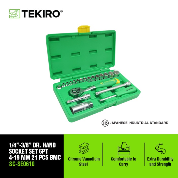Tekiro Kunci Sock Set 1/4" - 3/8" 6PT 21 Pcs