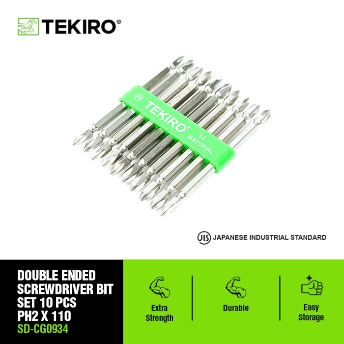 TEKIRO DOUBLE ENDED BITS SET PH2 X 110 MM 10 PCS / MATA OBENG ANGIN