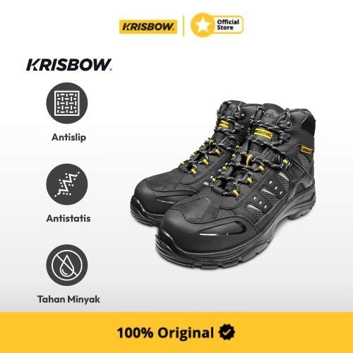 Krisbow Sepatu Safety Shoes Nemesis 6 Inchi Uk. 42- Hitam