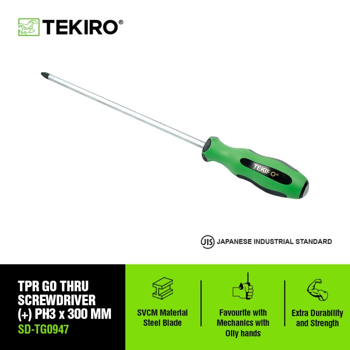TEKIRO OBENG TPR GO THRU (+ ) PH3 X 300 MM (8 ) /OBENG TPR / TOOLS