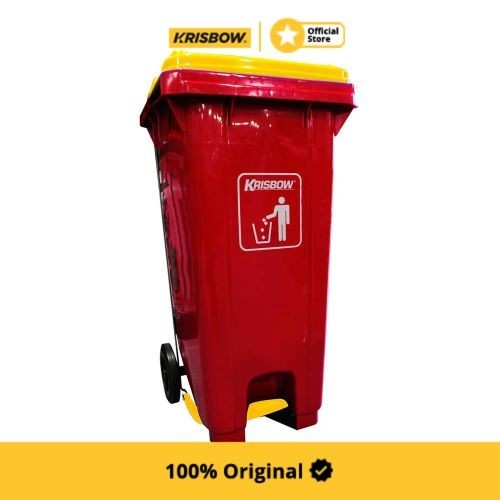 Krisbow Dust Bin Tempat Sampah Plastik Outdoor Pedal 240 Ltr