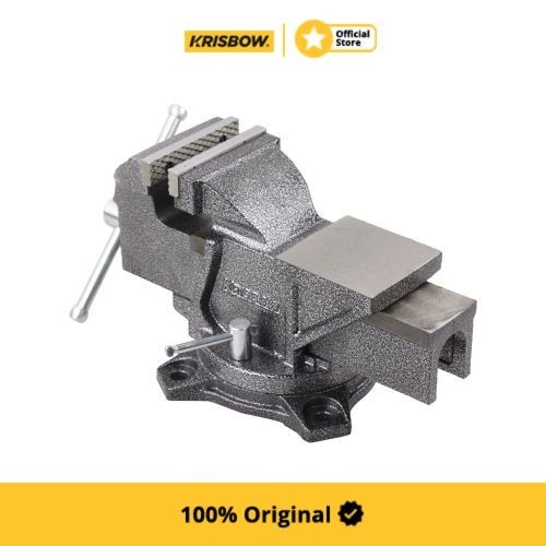 Krisbow Bench Vise Ragum Putar With Swivel Base 10 Cm