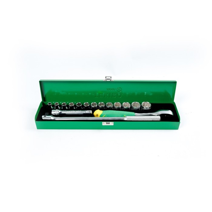 TEKIRO 1/2" DR. SOCKET SET 12 PT 8 - 24 MM (SM) 17 PCS