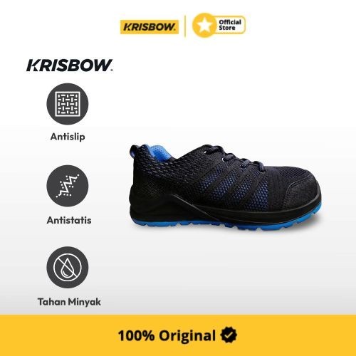 Krisbow Ukuran 41 Sepatu Pengaman Auxo - Hitam/Biru