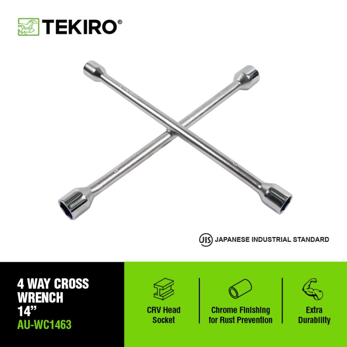 TEKIRO 4 WAYS CROSS WRENCH 14 INCH /KUNCI PALANG