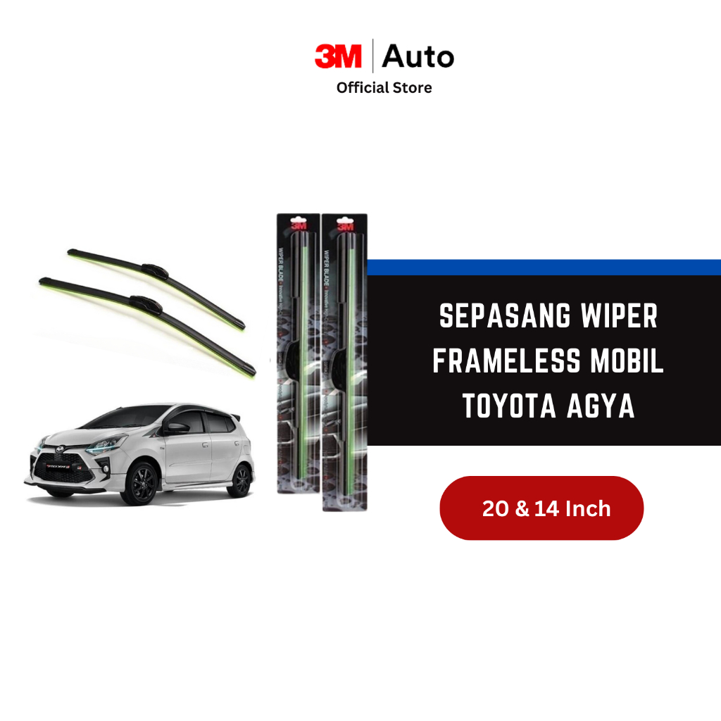 3M Wiper Frameless Mobil Toyota Agya - Ukuran 20 d